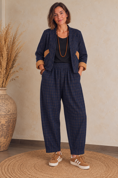 Ensemble femme veste légèrement matelassée et pantalon ballon – KANTI