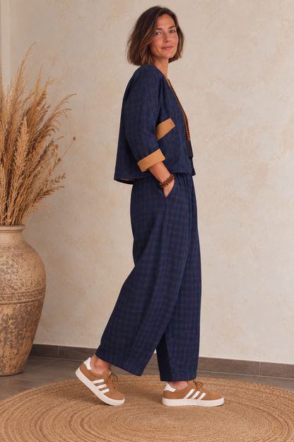Ensemble femme veste légèrement matelassée et pantalon ballon – KANTI