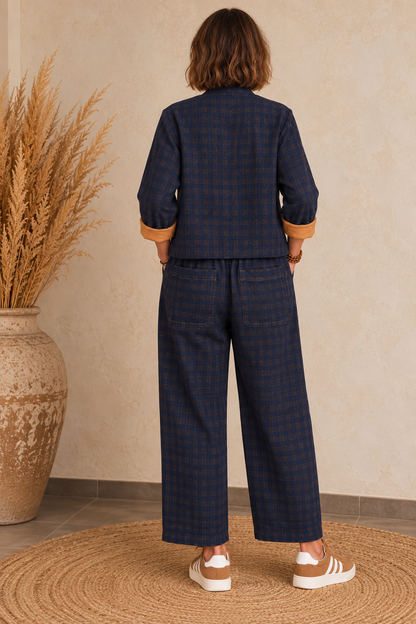 Ensemble femme veste légèrement matelassée et pantalon ballon – KANTI