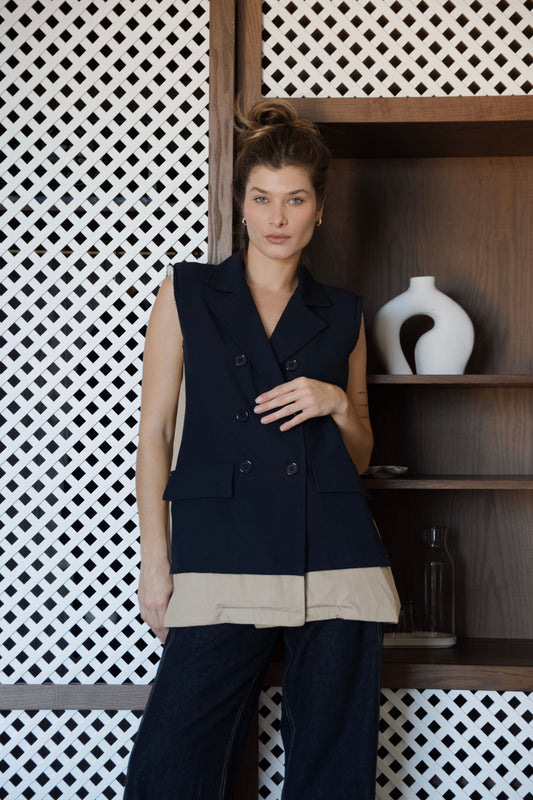 Blazer croisé original sans manches Milan