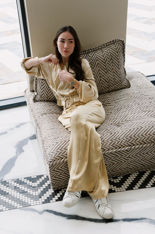 Ensemble Satin Doré « LUMIERE D'AURORE » 🌞