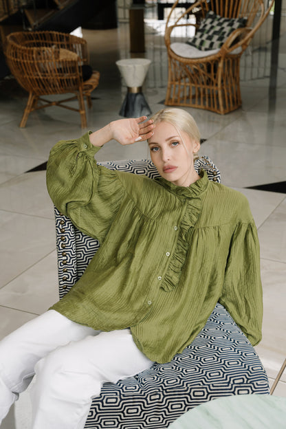🌿 Chemise « AMALYA VERTE »