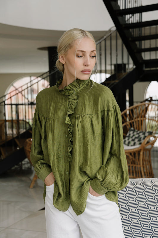 🌿 Chemise « AMALYA VERTE »
